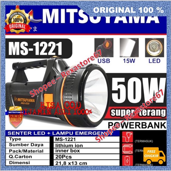 Lampu Senter Led Lampu Emergency 2 in 1 ASLI