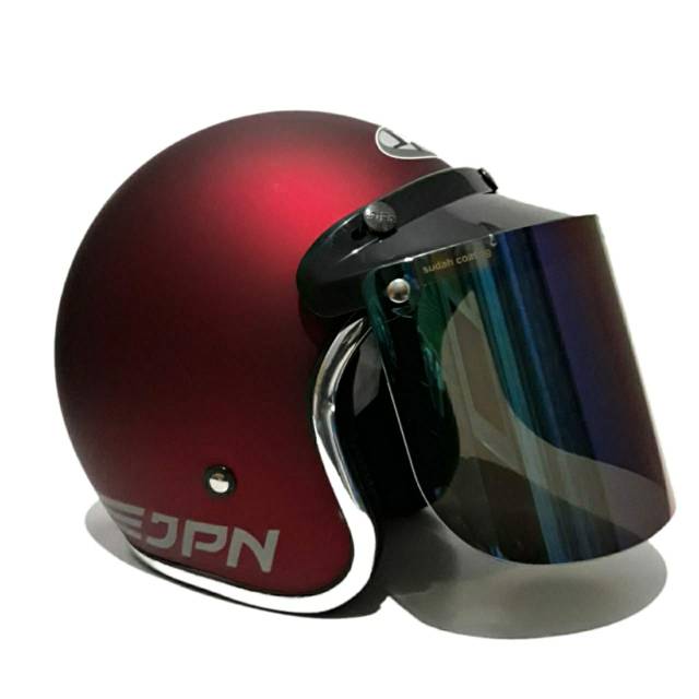 Helm JPN Retro arc Maroon Dof List Chrom