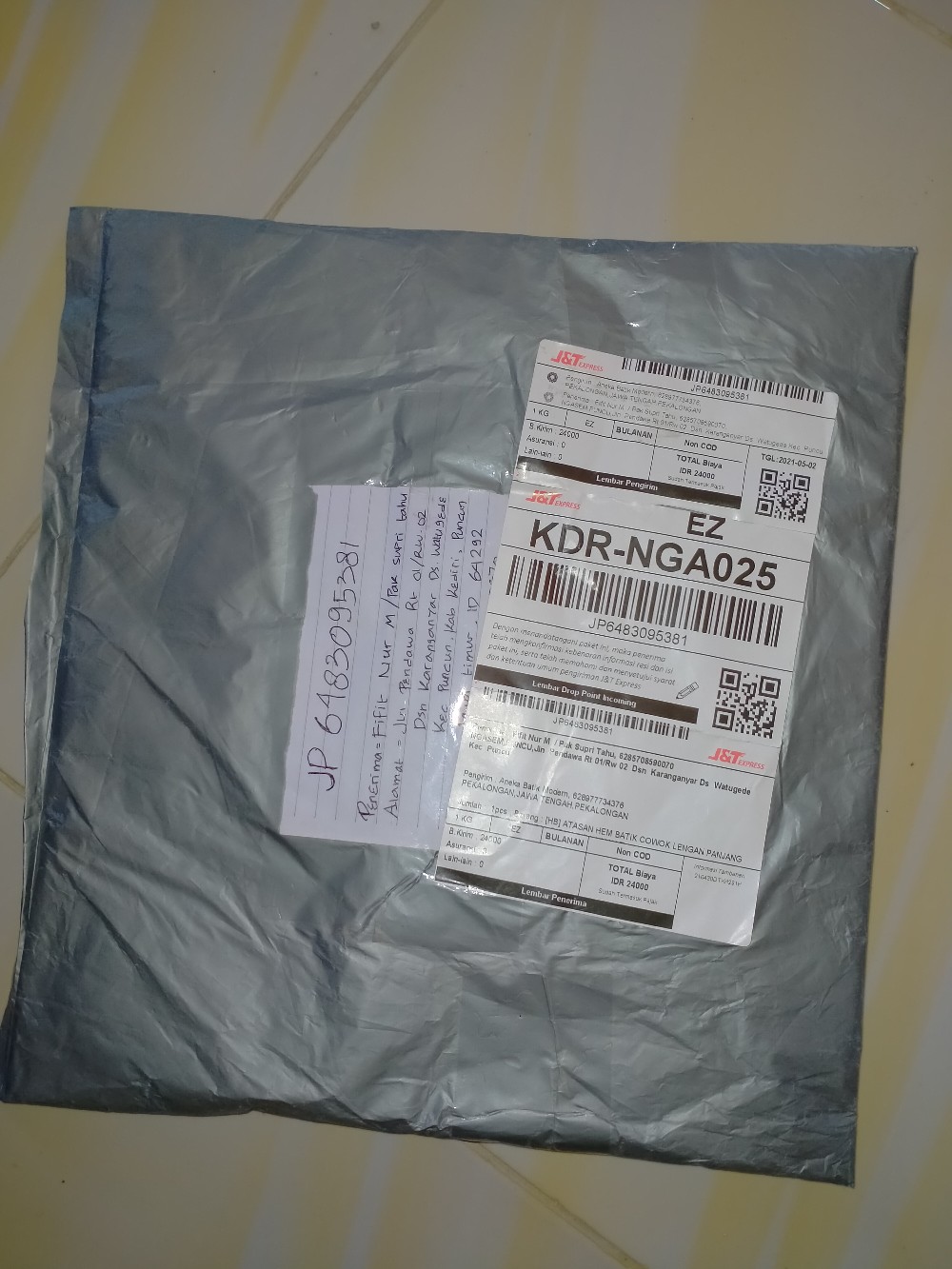 [hb] Atasan Hem Batik Cowok Lengan Panjang Motif Gedhek Tumpal Birel Hijau Tosca Kuning Xxl