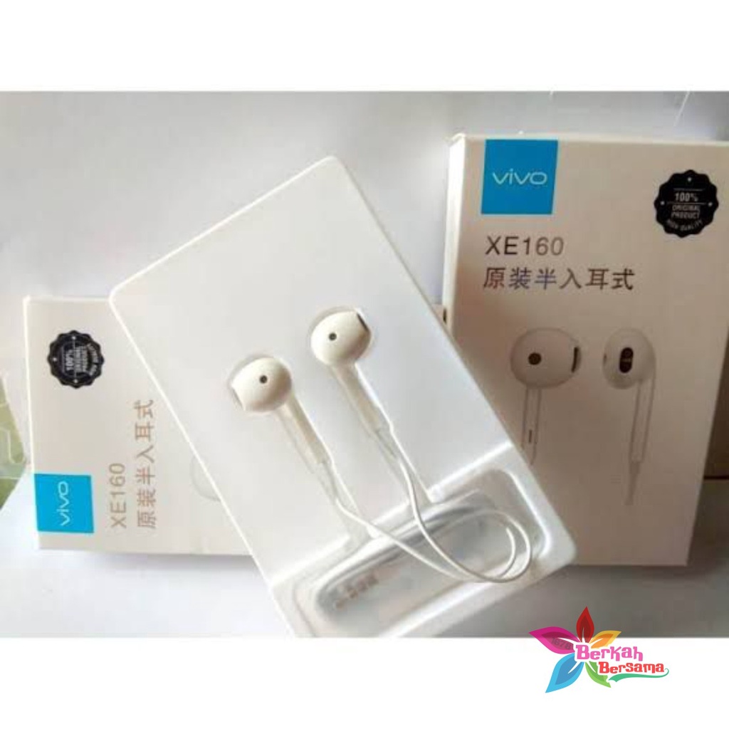 XE160 Headset headsfree earphone Hf ORIGINAL VIVO Y53 y71 y81 y83 Y91c Y91 y93 y20 y30 y50 v7 v9 Y12 y15 V20 JACK 3.5MM BB6019