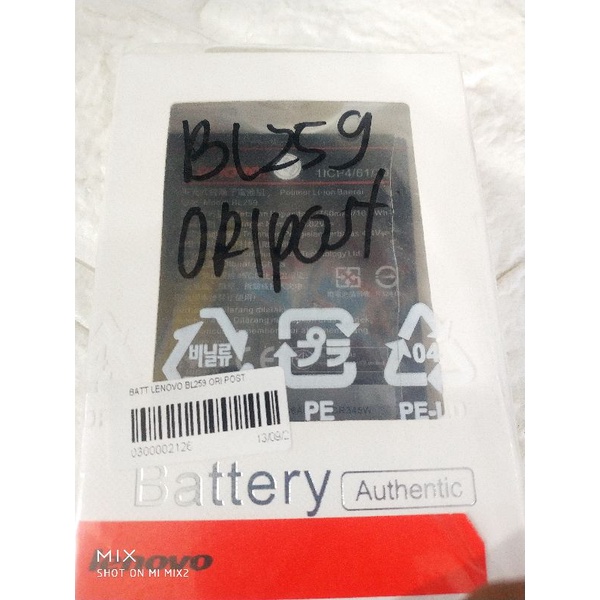Baterai lenovo vibe k5 / Bl259 Original post