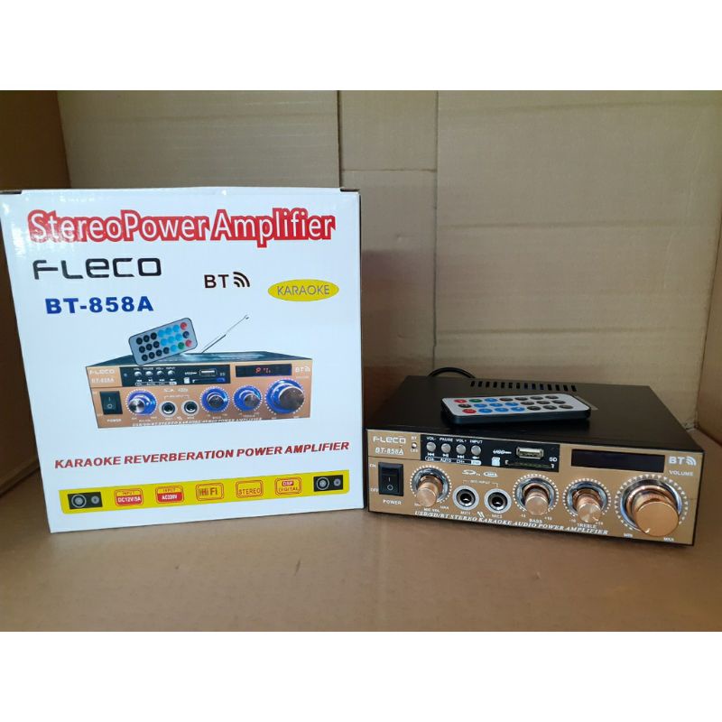 Power Amplifier Karaoke BT-858A Audio Stereo / Amplifier Wireless / Amplifier Bluetooth  Ampli Fleco