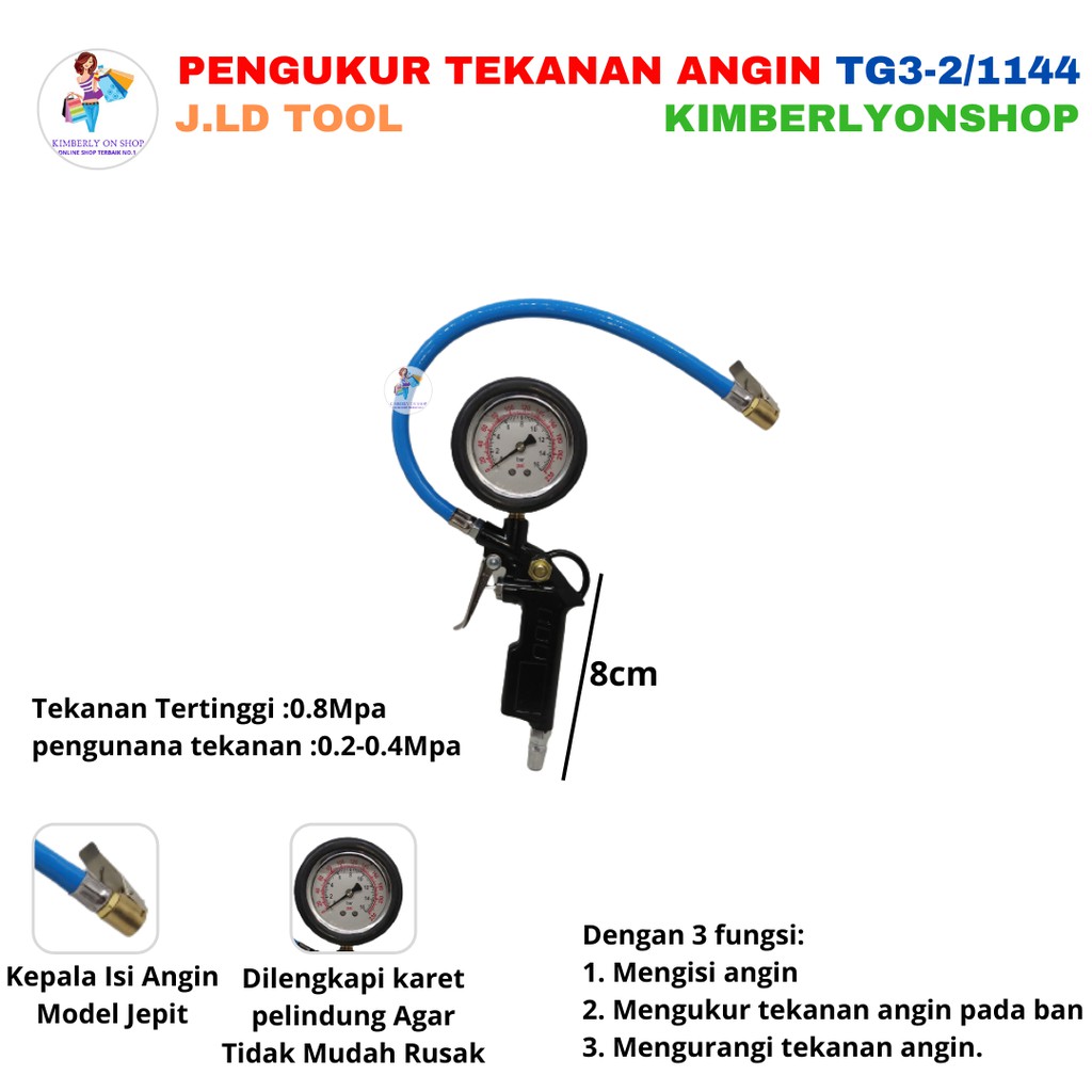 Kimberlyonshop Alat Pengukur Tekanan Ban - Pengukur Tekanan Angin Ban