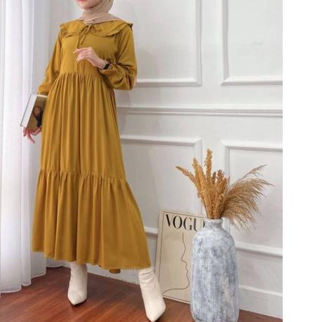 GAMIS MIDI DRESS GAMIS LEBARAN TERBARU JUMBO GAMIS KERAH