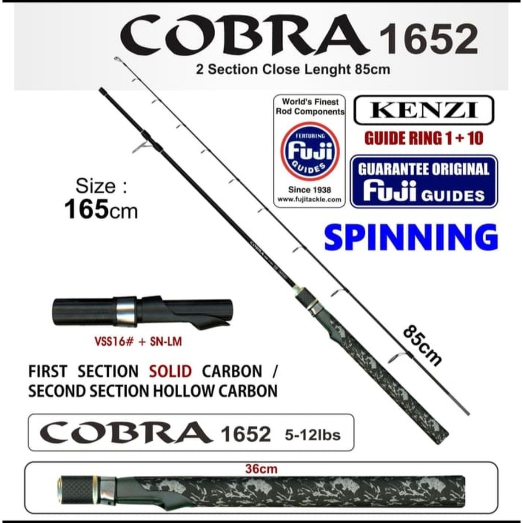 joran pancing Kenzi Cobra w/ Fuji Guides 4-10 LB, 5-12 LB