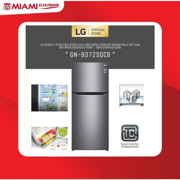 LG GN-B372SQCB Kulkas Smart Inverter 2 Pintu 333L