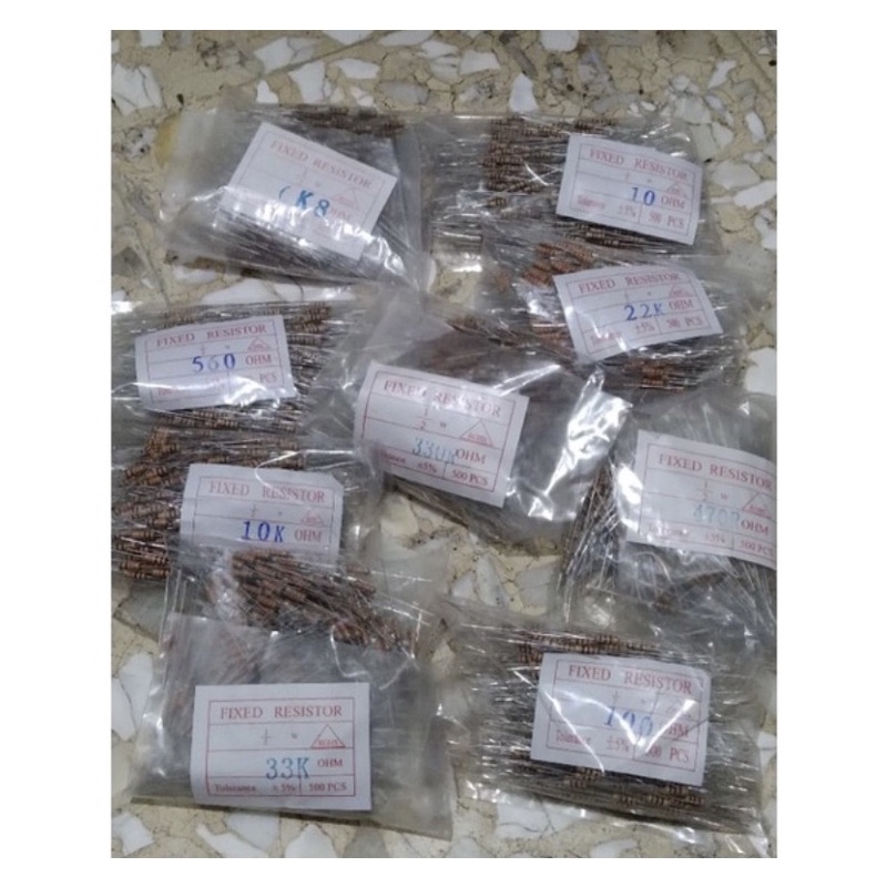 Resistor 1/2 Watt 22k, 100k, 33k, 3k9, 6k8,1k2, 1% .