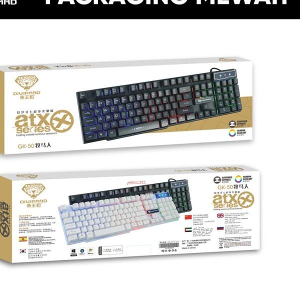 ➾ Keyboard Gaming Divipard GK-50 Rainbow LED (Gaming Keyboard Divipard) - Hitam ℮