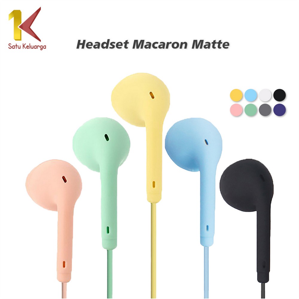 Satu Keluarga Headset Macaron Matte C394 Hansfree Stereo U19 Warna Warni Extra Bass / Handsfree Mate Colorfull Earphone