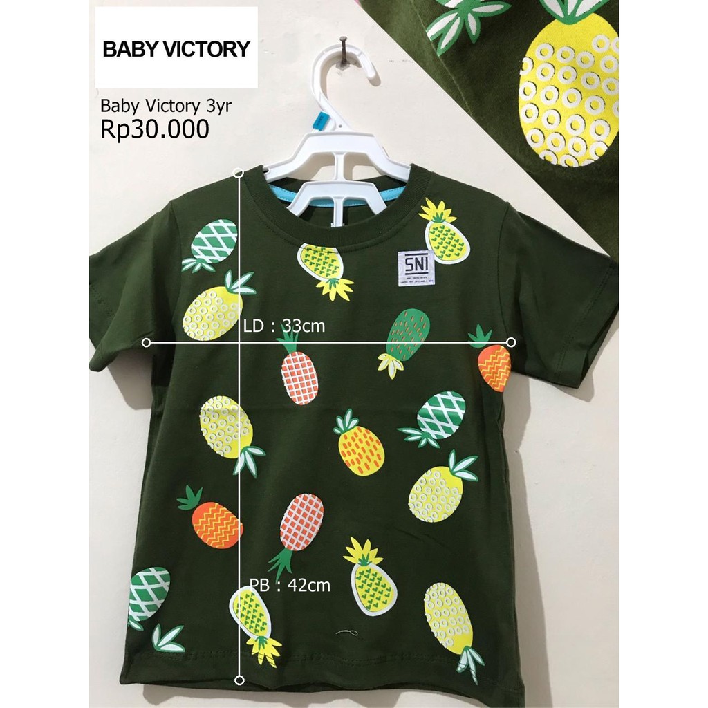 Baby Victory T-shirt Kaos Boy Green Pinnaple