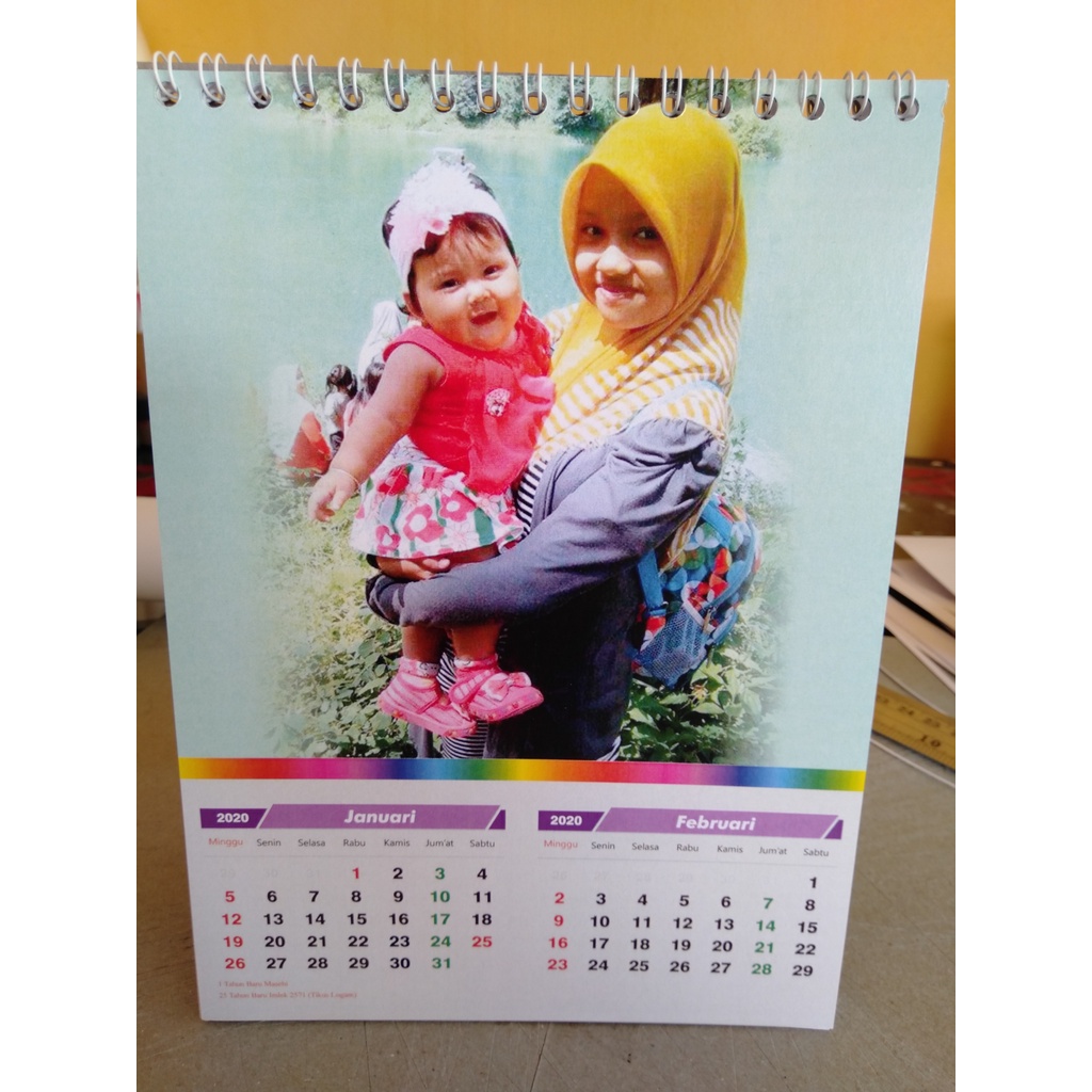 kalender meja potrait 6 lembar