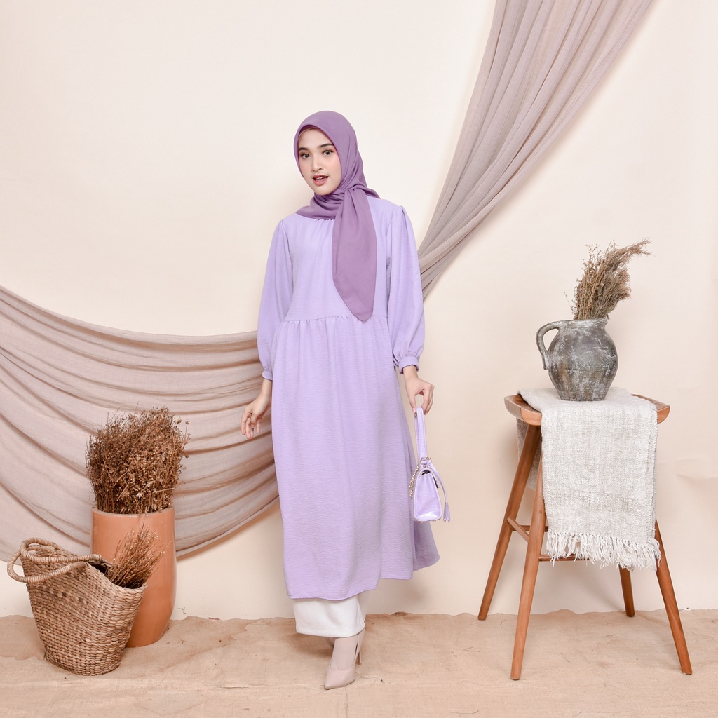 Midi Dress Polos Yola Crinckle Air Flow  By Kyaza