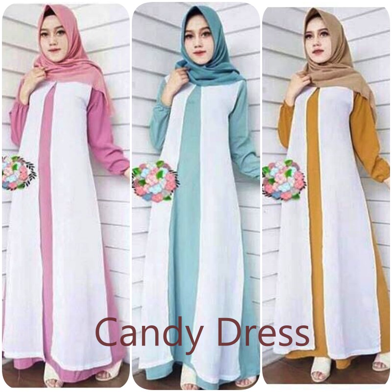 [COD] Candy Dress Ns Fc Najibah Gamis Syar'i Asdf Abu Muslim Modis Modern