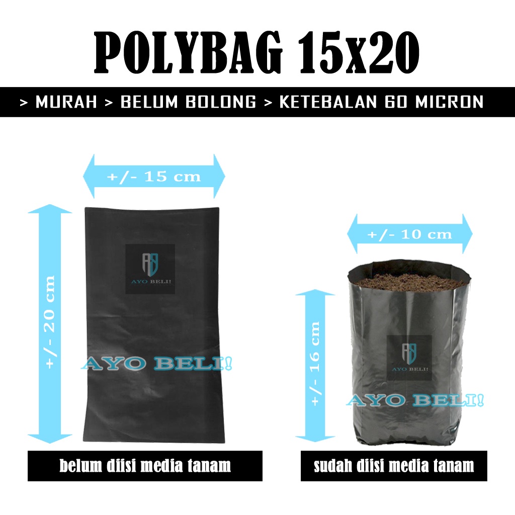 1pc Polybag TL 15x20 Polybag / Polibag / Polibeg / Polibek / Kantong Tanaman 15 x 20