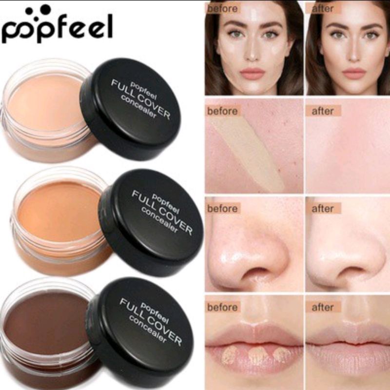 Original Popfeel Full Cover Concealer Cream Palette Tahan Air dan Tahan Lama - Concealer Waterproof Make Up Wajah