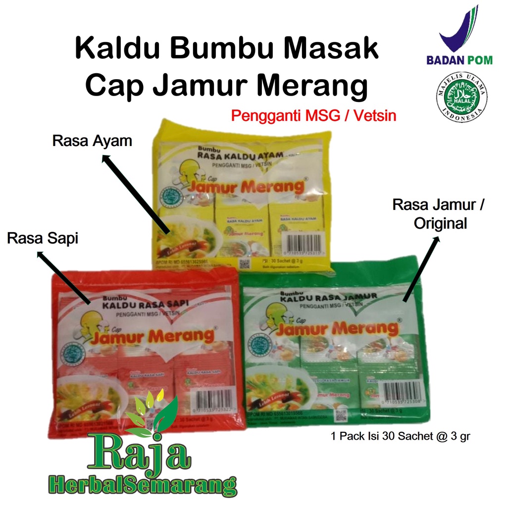 

Bumbu Kaldu Cap Jamur Merang 1 Pack Isi 30 Sachet Rasa Aroma Sapi Ayam Jamur Pengganti MSG Vetsin Halal BPOM Non MSG Vetsin Penyedap Rasa Sehat