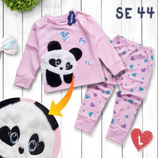 Baju setelan tidur bayi perempuan / Piyama bayi cewek SE 44