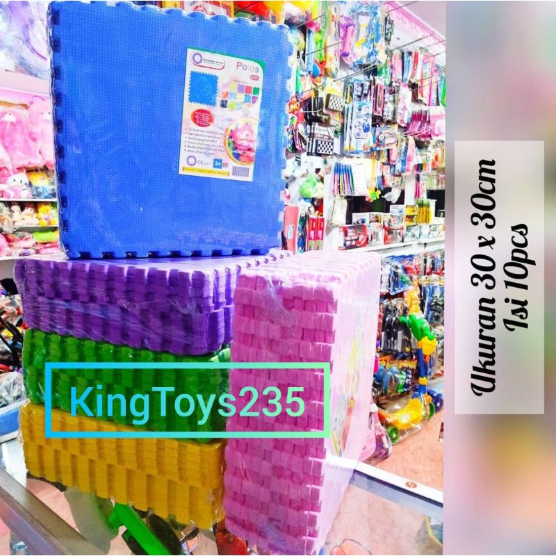 Karpet Pasang Polos Matras Anak Busa Puzzle isi 10pcs 30x30cm Tebal 1cm Evamat Susun Evamats