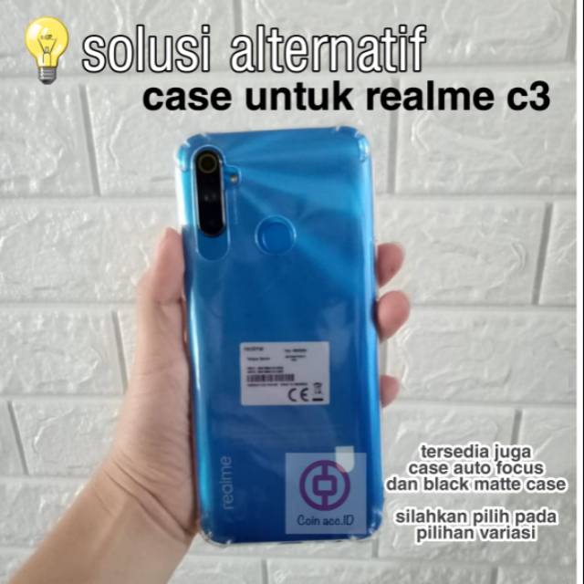 Soft case/silicon REALME C3 (solusi alternatif) &amp; PRESISI - pilihan warna hitam &amp; bening jelly