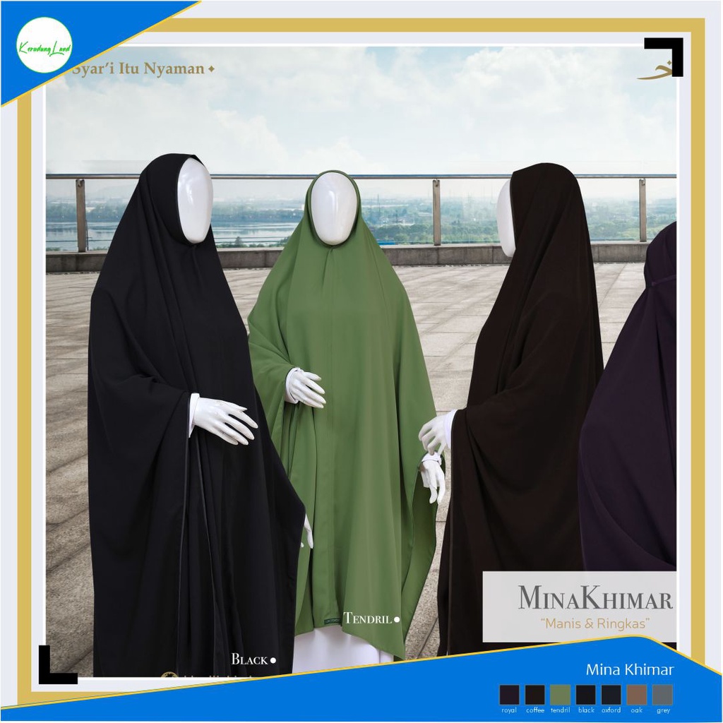 Mina Khimar Syari Kerudung Hijab Niqab Khadijah Indonesia