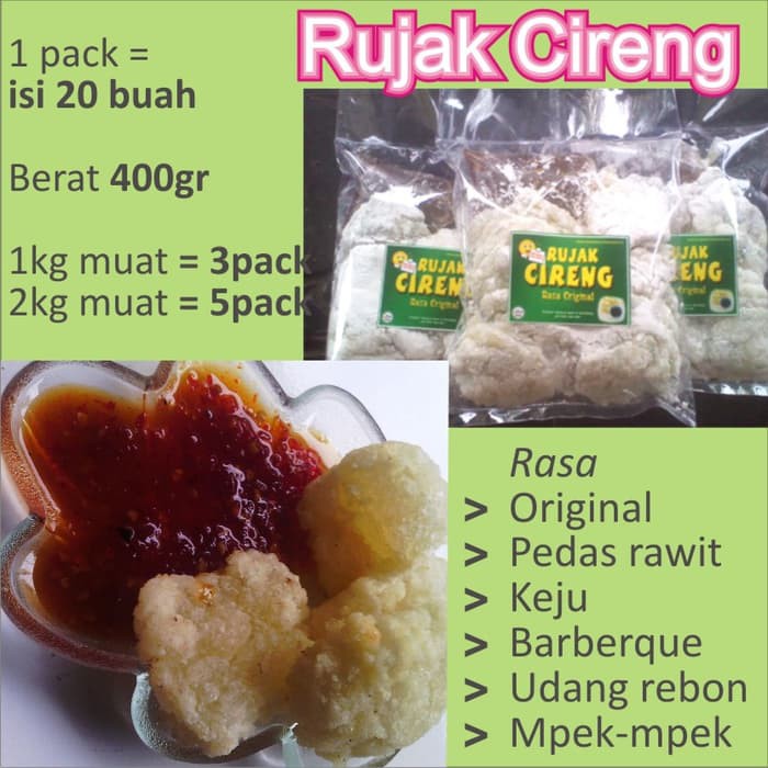 

Rujak cireng aneka rasa 1pack/20 buah - jakarta