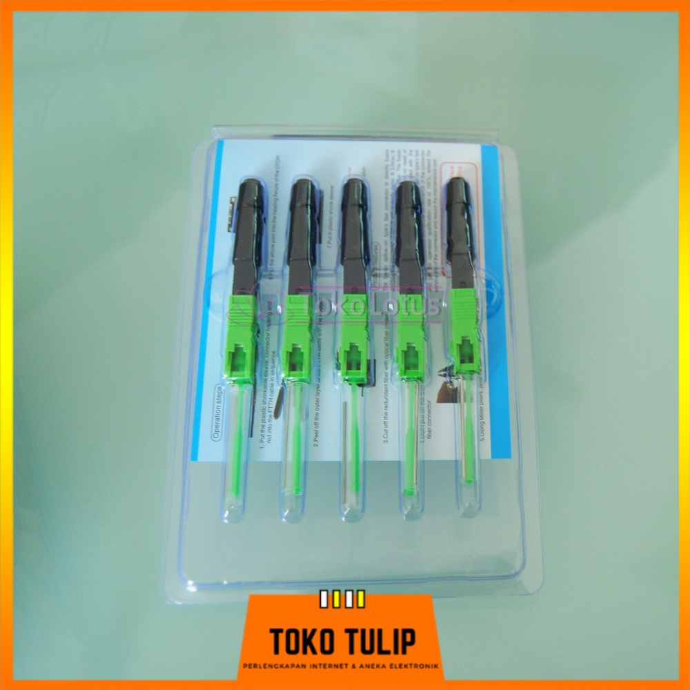 1Pack/5Pcs Splice On Connector SOC SC/APC Untuk Sambungan Kabel Fiber Optik [BISA COD]