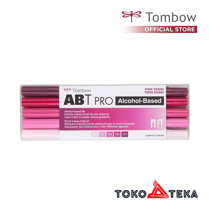

COD Tombow ABT Dual Brush Pen PRO Pink Tones Blends SET 5Pcs Alcohol-Based