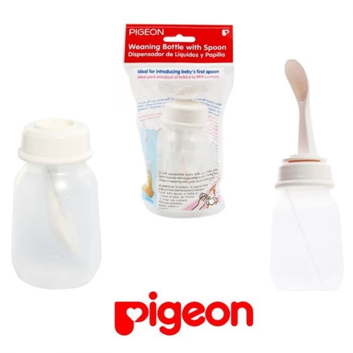 PIGEON - WEANING BOTTLE WITH SPOON 120 ML / BOTOL SENDOK /FOOD FEEDER