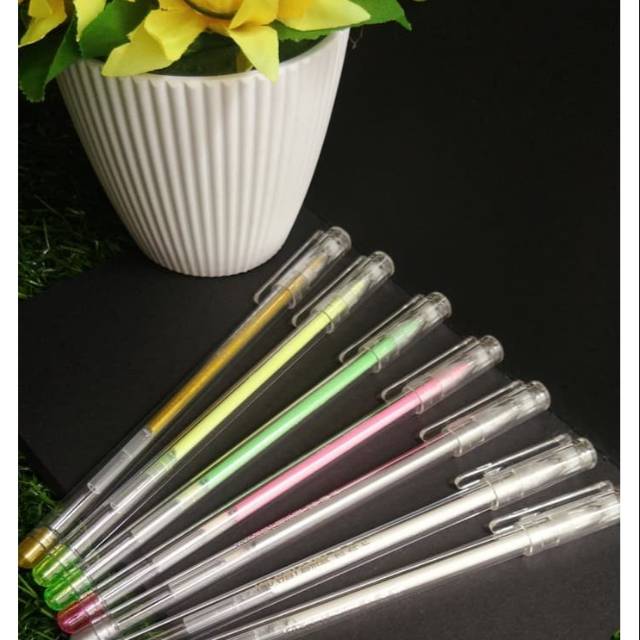 

Pulpen Gel Metallic Warna Warni Cerah 7 Warna