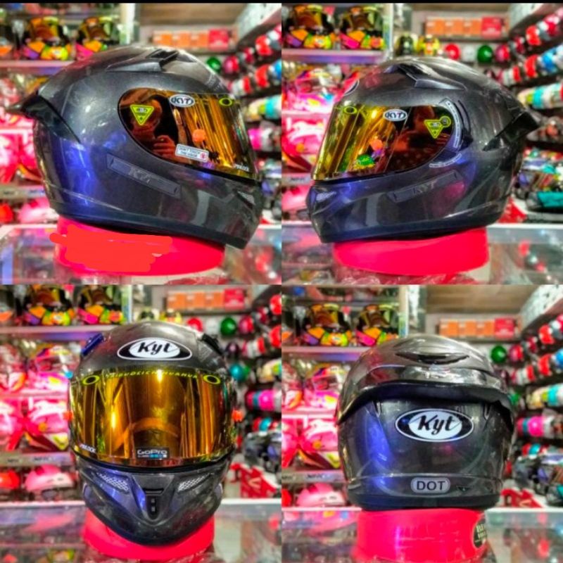 HELM KYT K2 RIDER GUNMETAL PAKET GANTENG