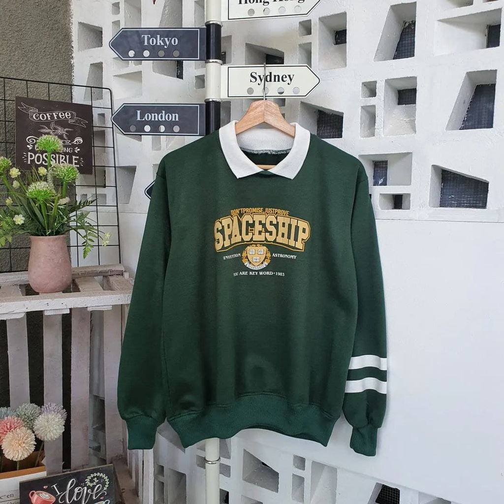 Nara Grosir - Spaceship Colar Sweater | Fashion Terkini | Sweater Termurah