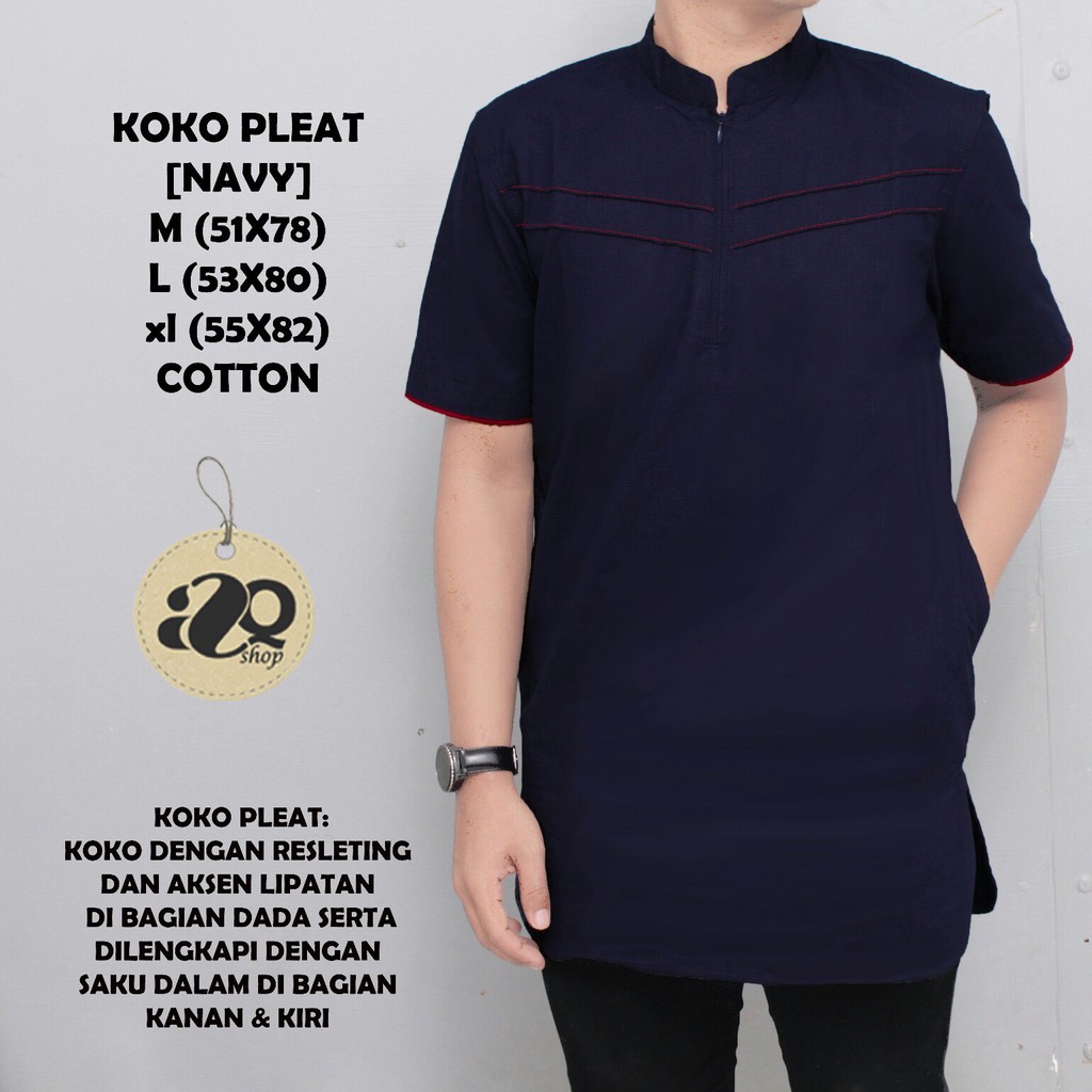  Baju  koko  pleat navy baju  koko  kekinian baju  koko  pria  