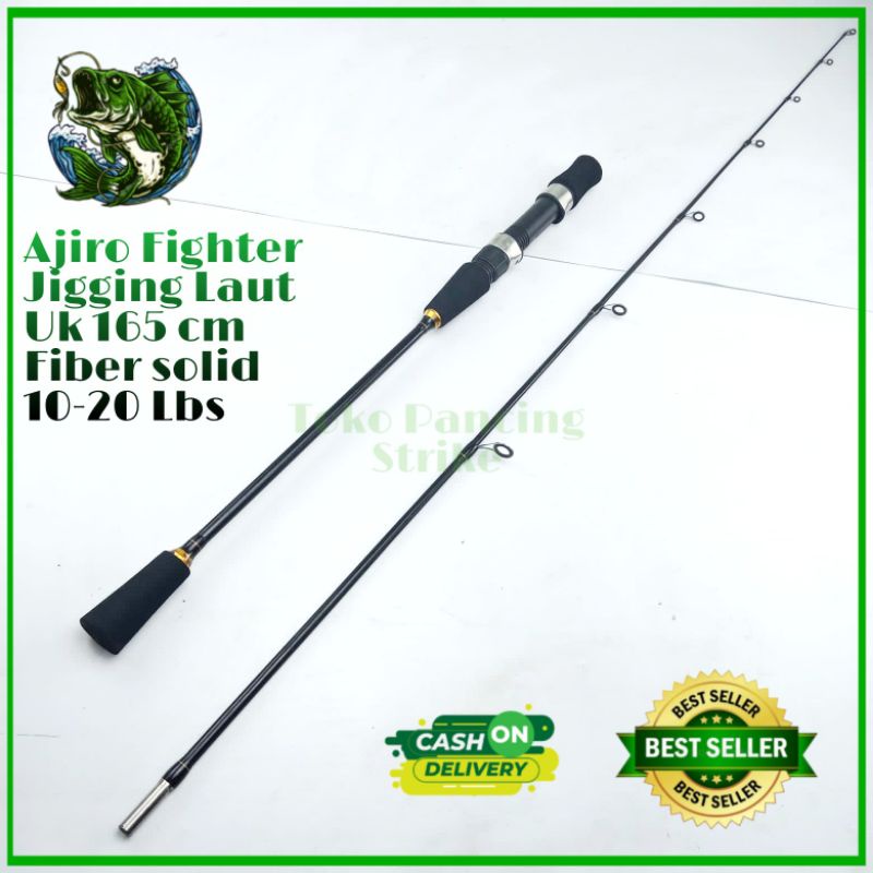 joran pancing laut murah kuat fiber solid jigging ajiro fighter 165 cm