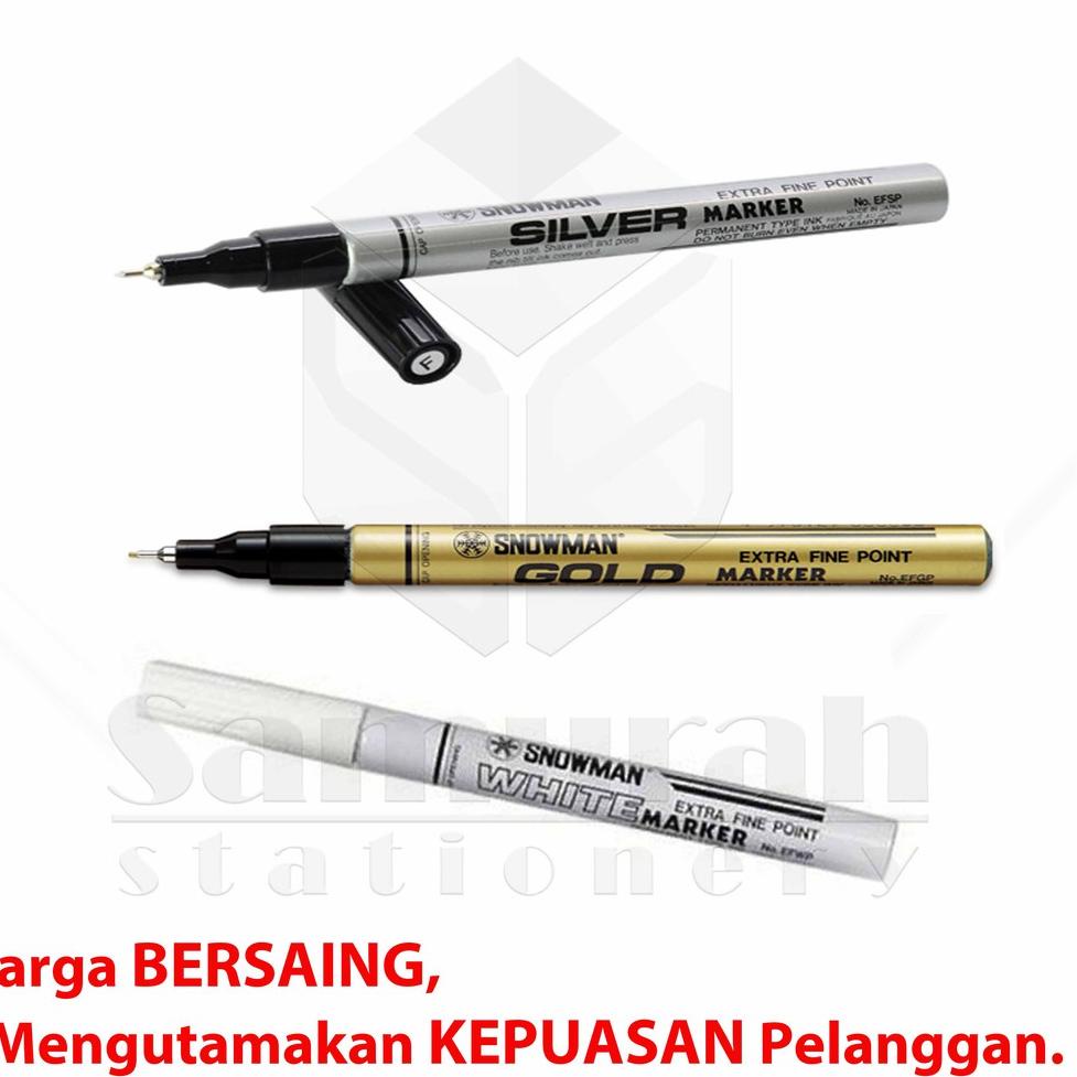 

(Z-S-U-✓) Spidol Paint Marker Snowman Permanent Fine (F) / Extra Fine (EF) Warna Emas - Perak - Putih - Hitam / Gold - Silver - White - Black super keren