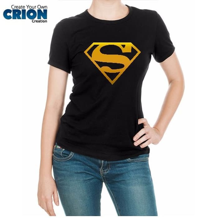 Kaos Superman Ladies - Superman Gold Logo - By Crion