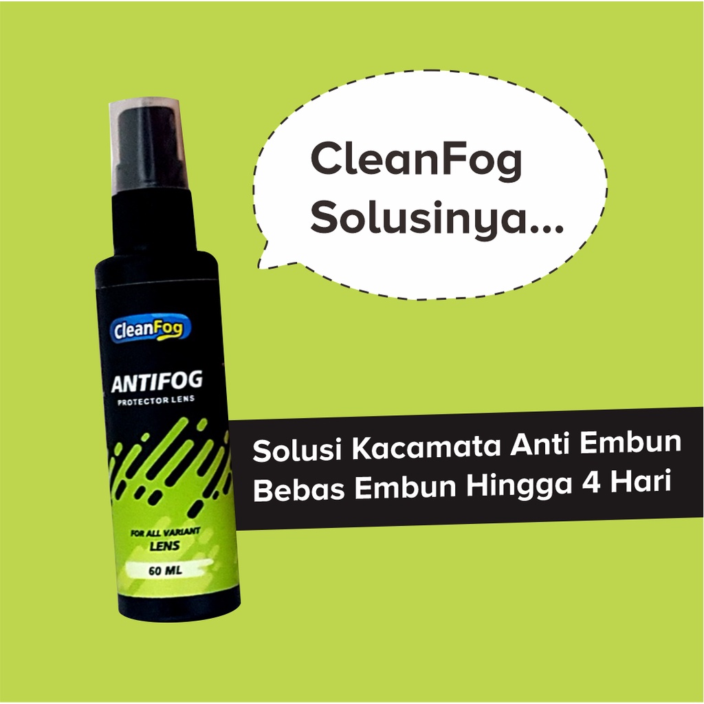 Pembersih Kacamata Antifog CleanFog 60 ML Lens Protector &amp; Cleaner Pembersih Lensa Anti Embun Hingga 3 Hari Lebih