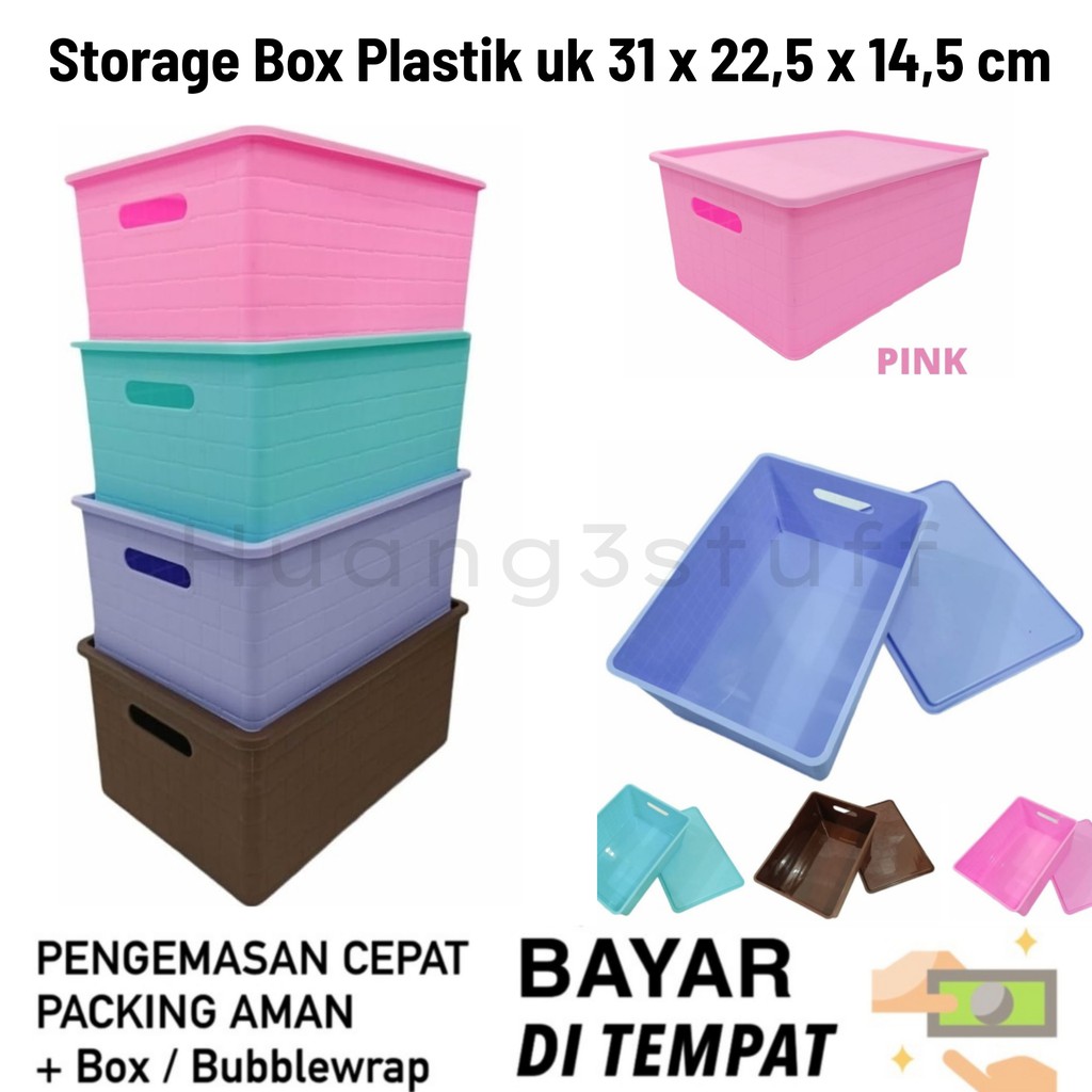 Keranjang Serbaguna Plastik Anyam Rotan Storage Box Kotak Penyimpanan Serbaguna dengan Tutup Lugano