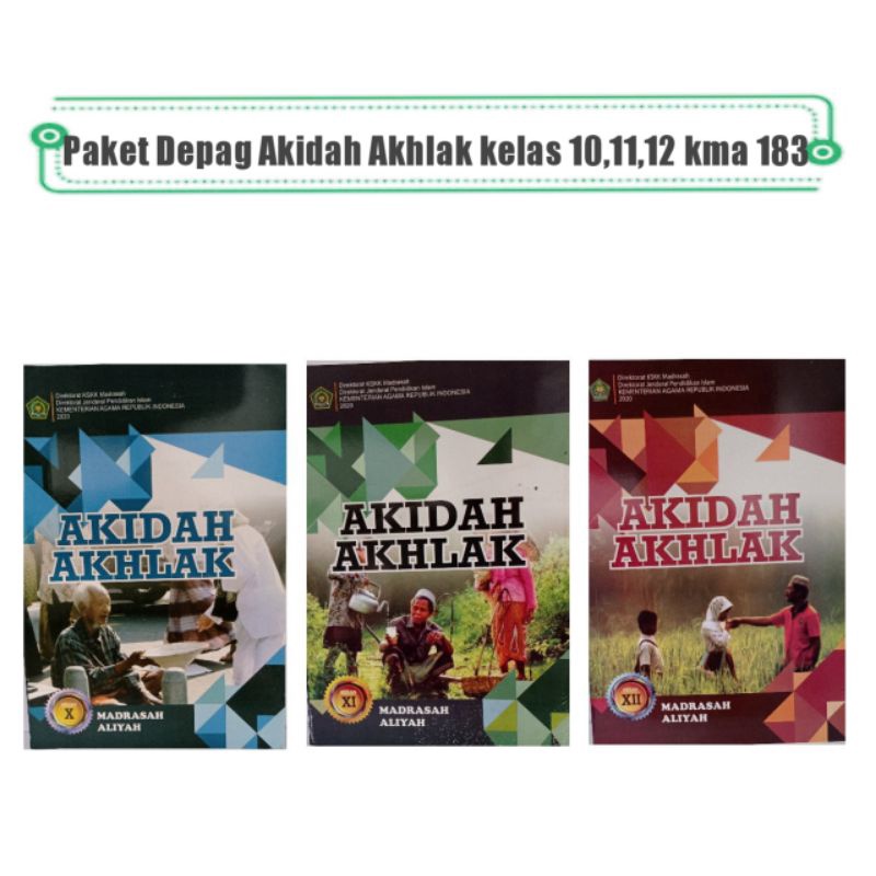 Jual Buku Siswa Akidah Akhlak Kelas 10,11,12 MA Depag Kma 183 | Shopee ...