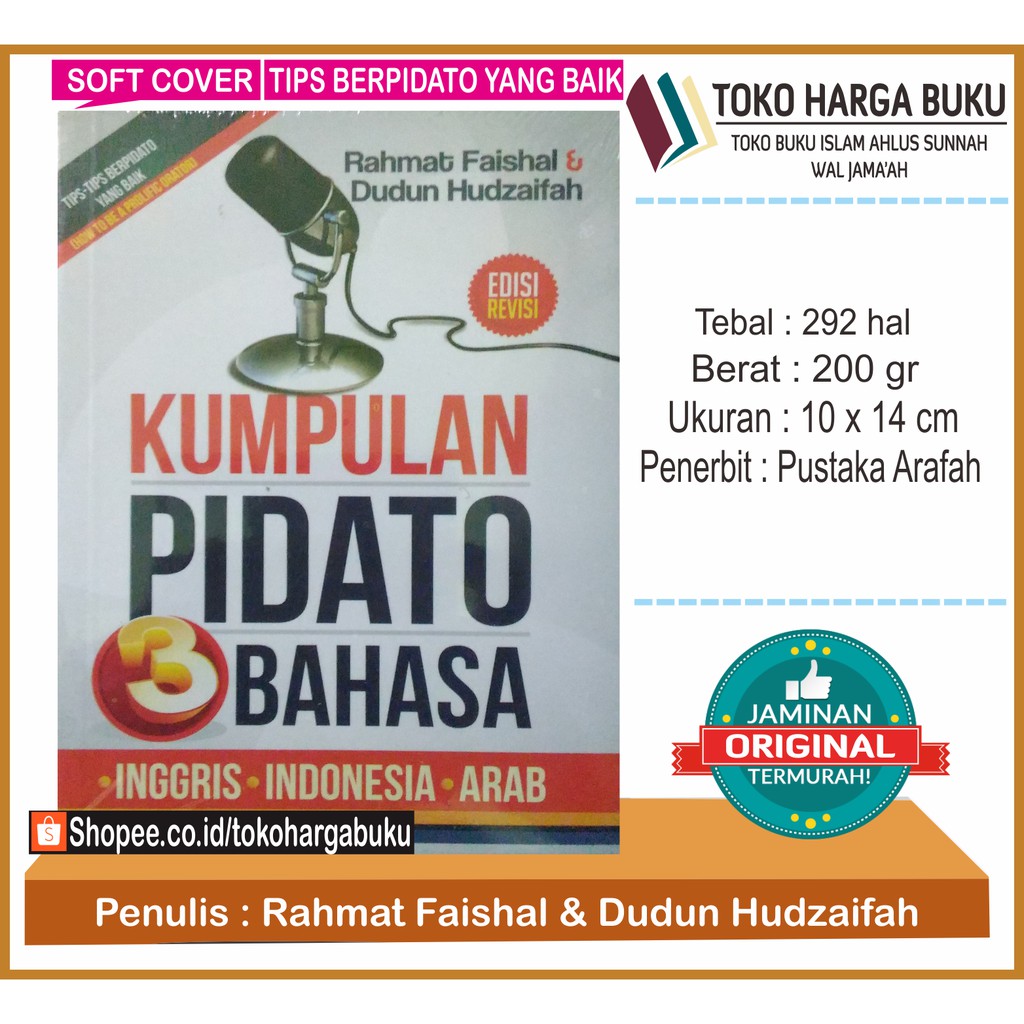 Kumpulan Pidato 3 Bahasa Pustaka Arafah Shopee Indonesia