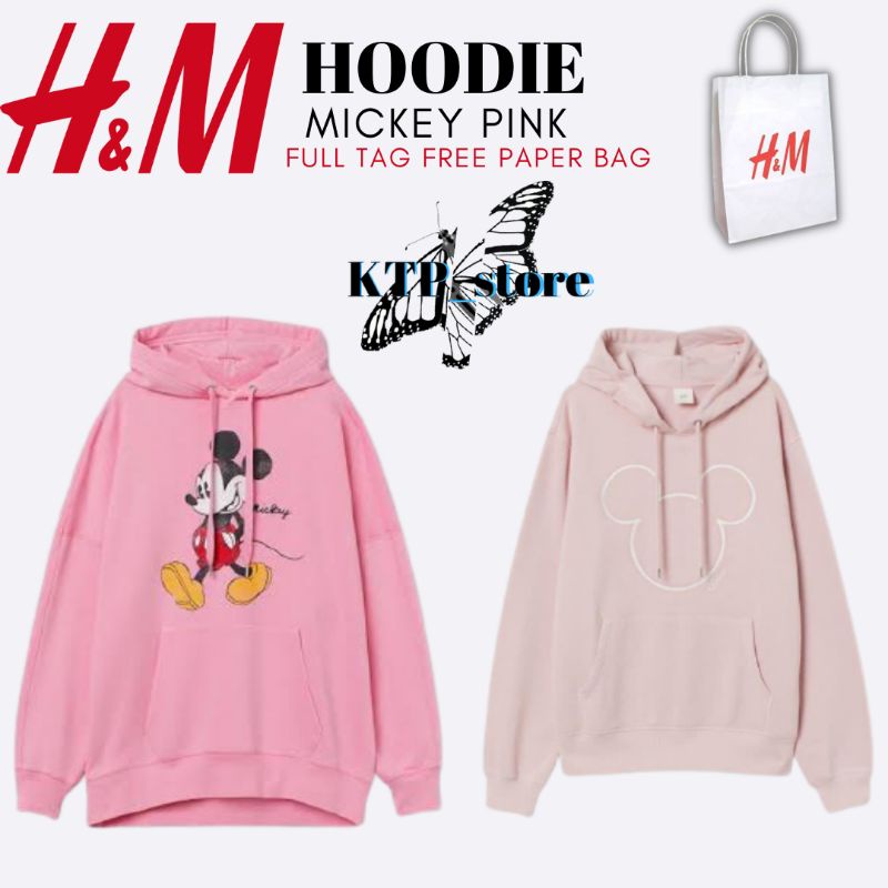 SWEATER HOODIE H&M MICKEY MOUSE BORDIR X MICKEY MOUSE SABLON FULL TAG FREE PAPER BAG H&M JAKET SWEAT