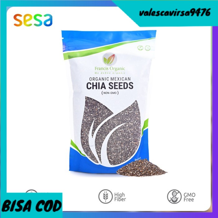 

⭐BISA COD⭐ Francis Organic Black Chia Seed Mexico 500 Gr