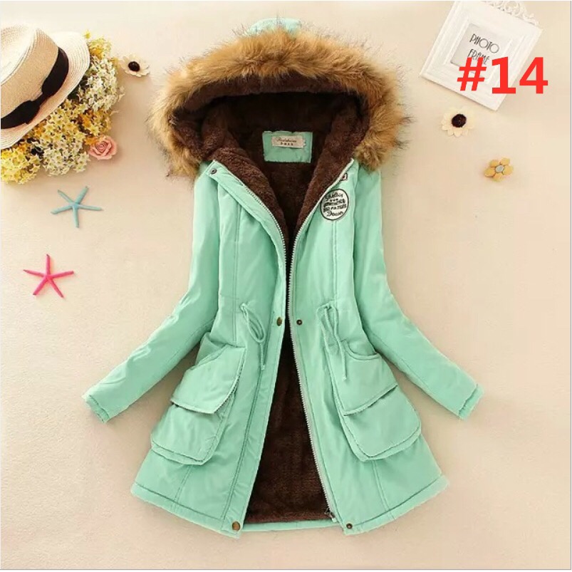 Jaket Parka Bulu musim dingin wanita Winter Jacket Coat women with Hoodie