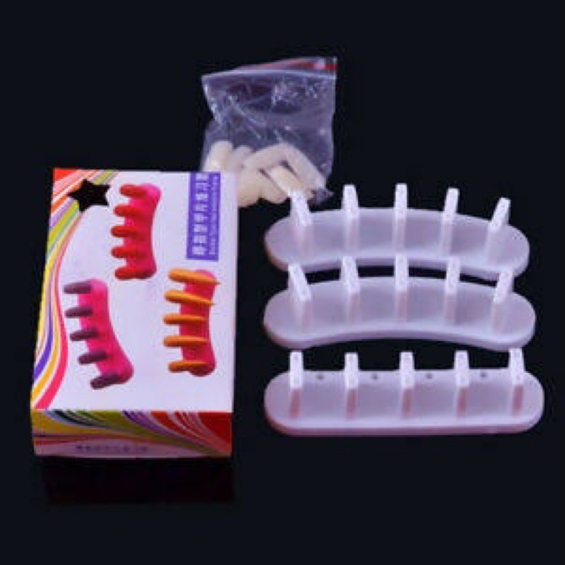 3pcs nail stand holder dudukan latihan kuku exercise rack nail tip stand