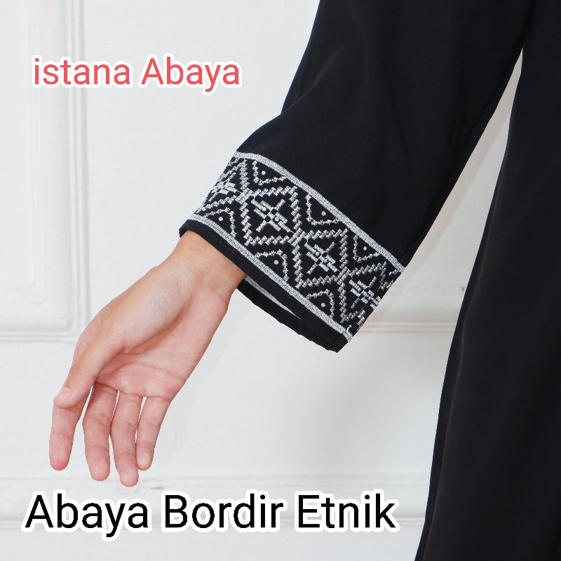 abaya bordir etnik turki cantik dan elegan bgt(real pic 100%)