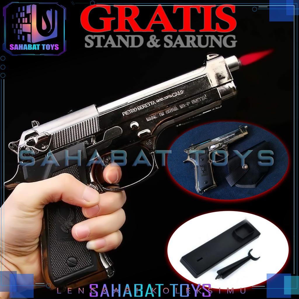 KOREK API PISTOL 1 BANDING 1 LIGHTER BARETTA BISA DI KOKANG