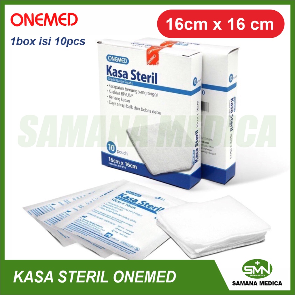 Kasa Steril ONEMED Ukuran 16 x 16 cm Gauze Swab Steril Sterilisasi dengan EO gas