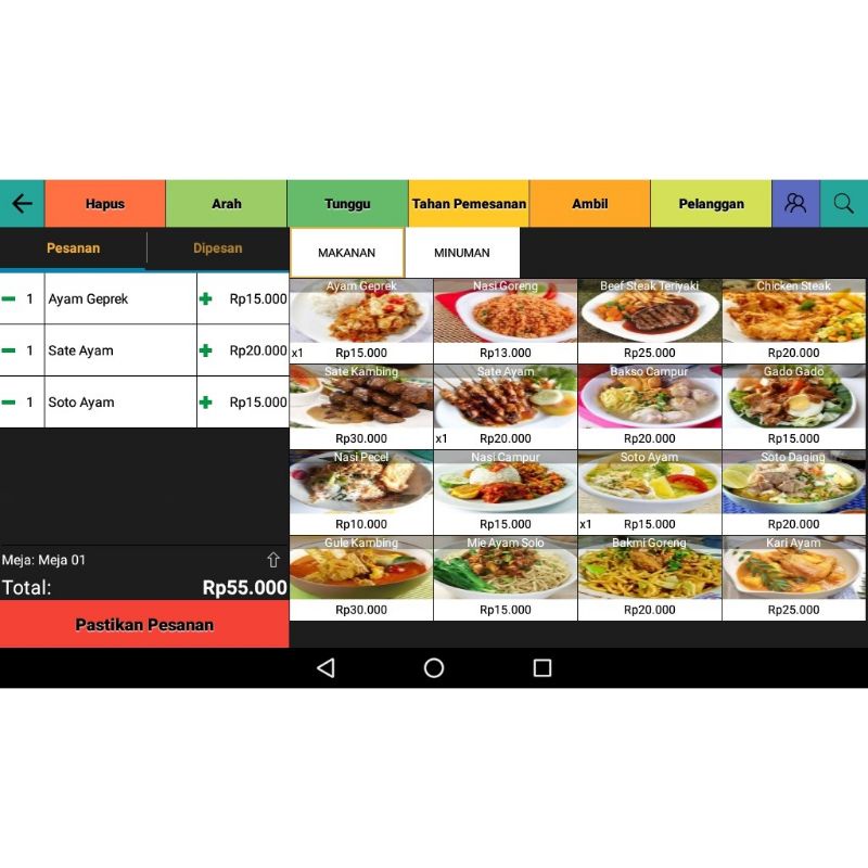 Software program kasir POS Android Cafe Resto Restaurant Kedai Kopi Warung Depot