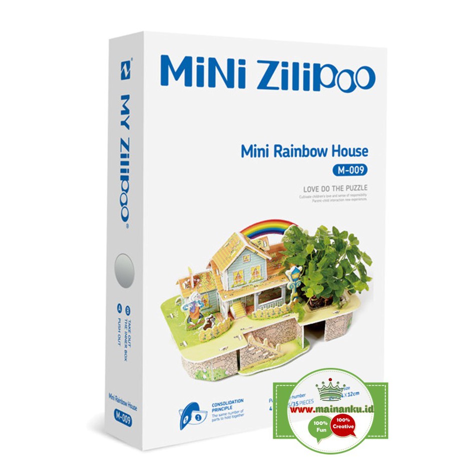 Edukasi Bercocok Tanam - MINI RAINBOW HOUSE | Puzzle 3D Bentuk Rumah M-009 - DIY