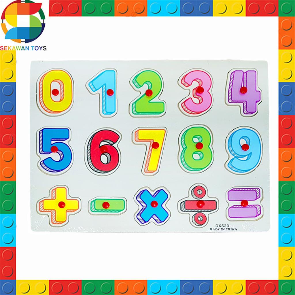 Puzzle Kayu Angka Lengkap/ Mainan Edukasi Puzzle Kayu Angka