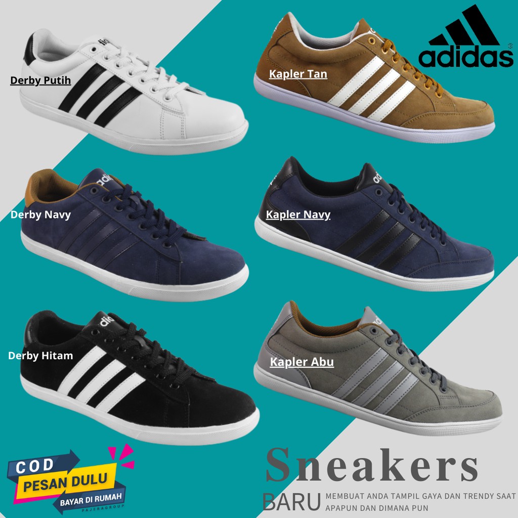 Sepatu Sneakers Pria Terbaru H 3083 Brand Hertz Sepatu Casual Kets sekolah Kuliah Warna Hitam